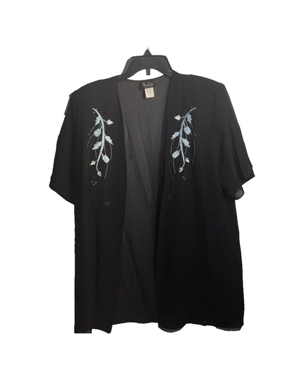 New Ruby EMBROIDERED And Rhinestone Plus Size 2XL Short Sleeve Cardigan